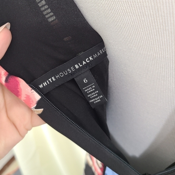 Whbm Floral Scuba Fit and Flare Dress Size 6 - Picture 7 of 8